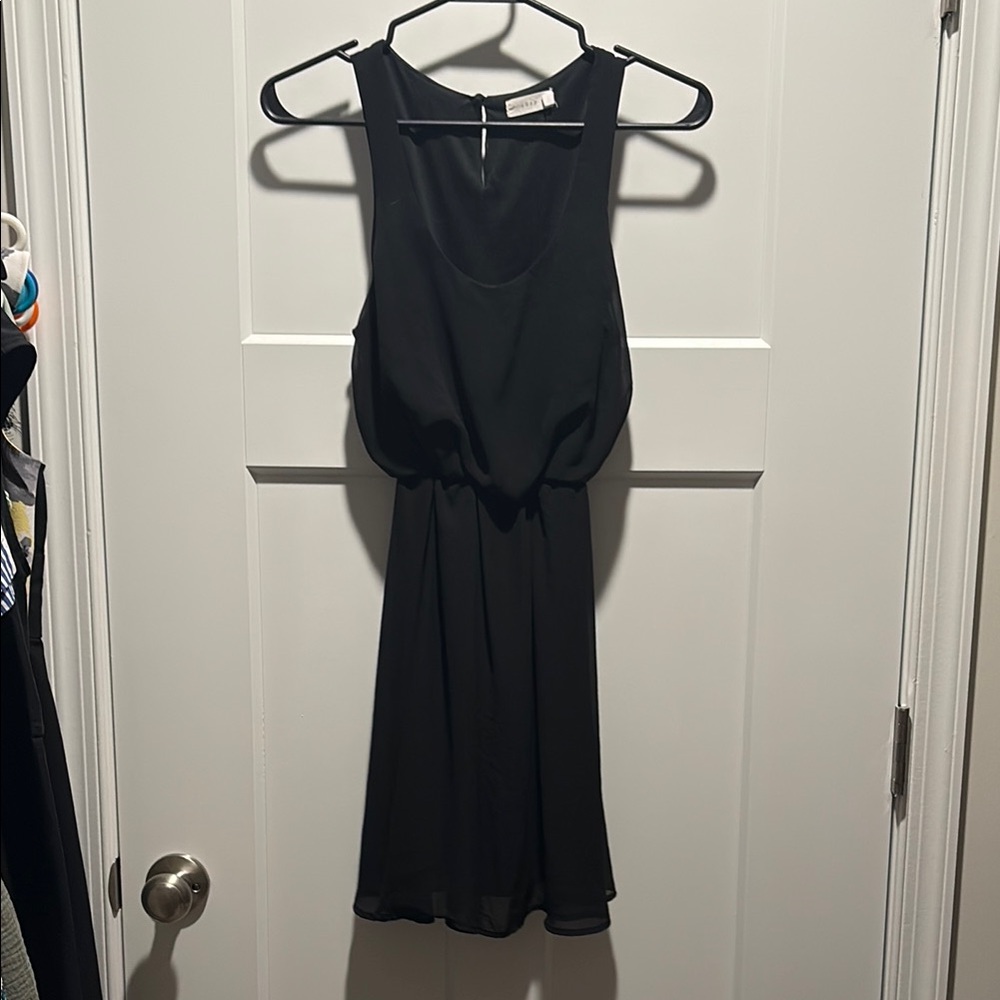 Black Sleeveless Mini Dress with Blouson Bodice